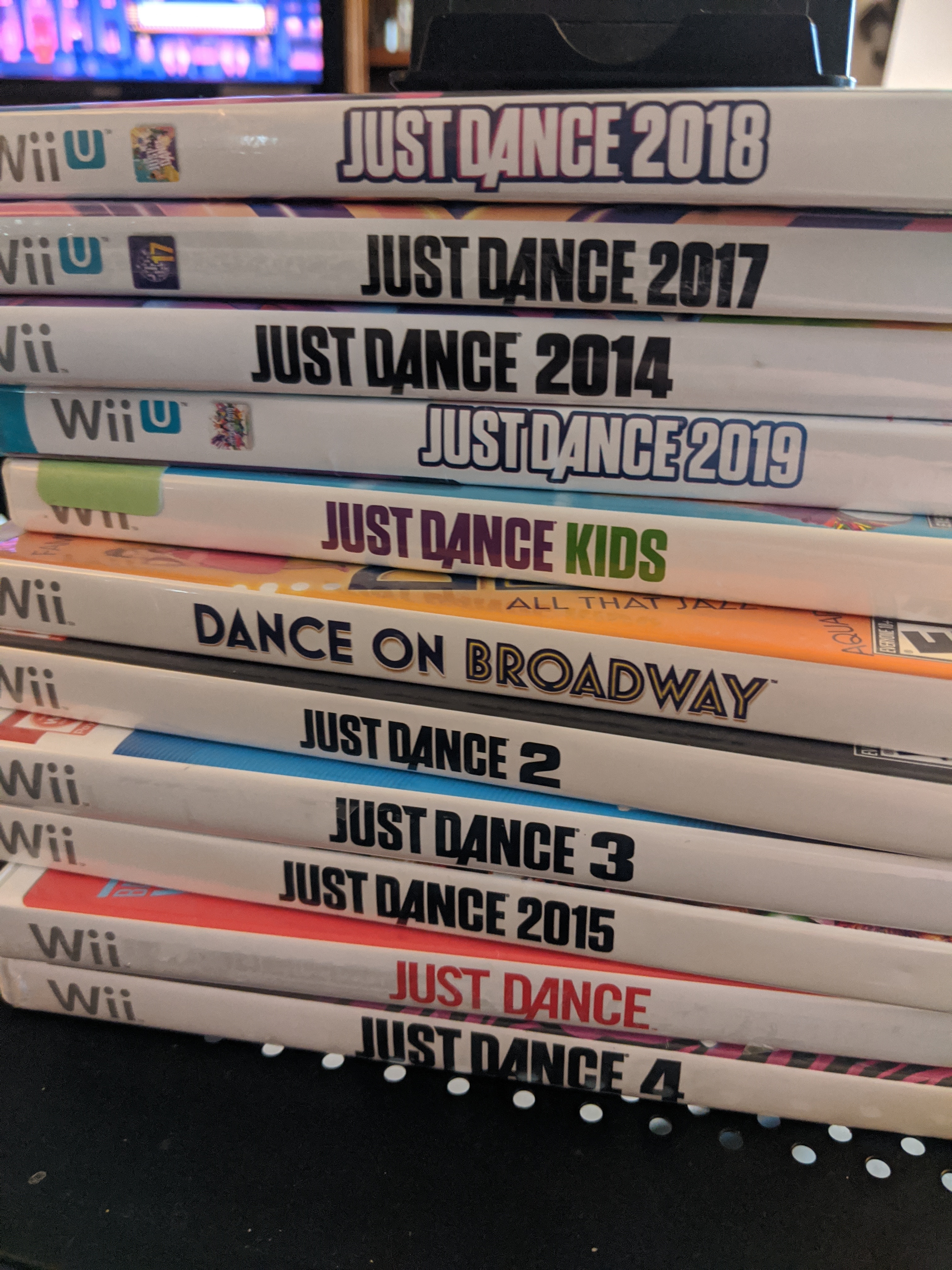 Stack of Just Dance games