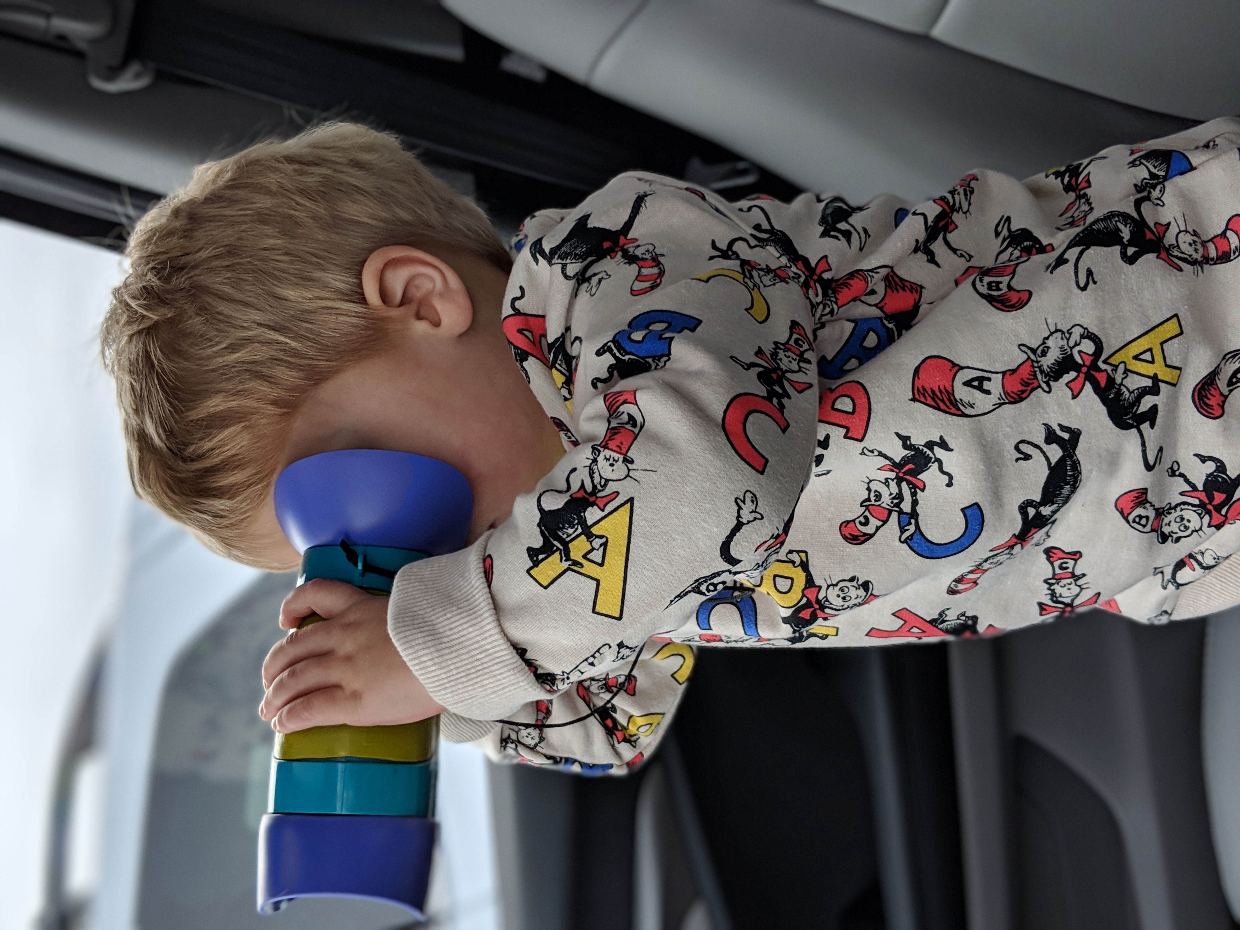 Child looking through child&rsquo;s binoculars 