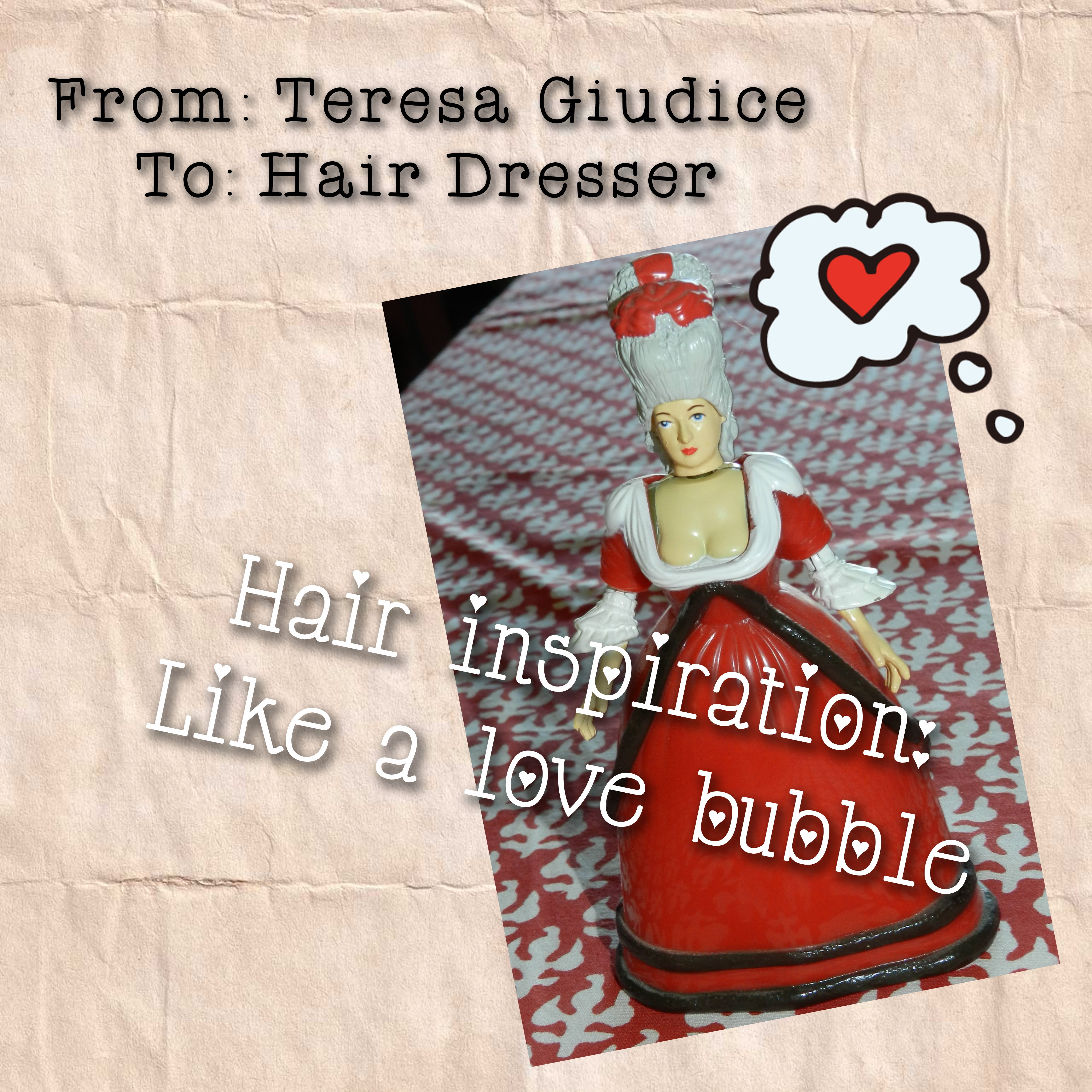 Doll with hair like Teresa at her wedding