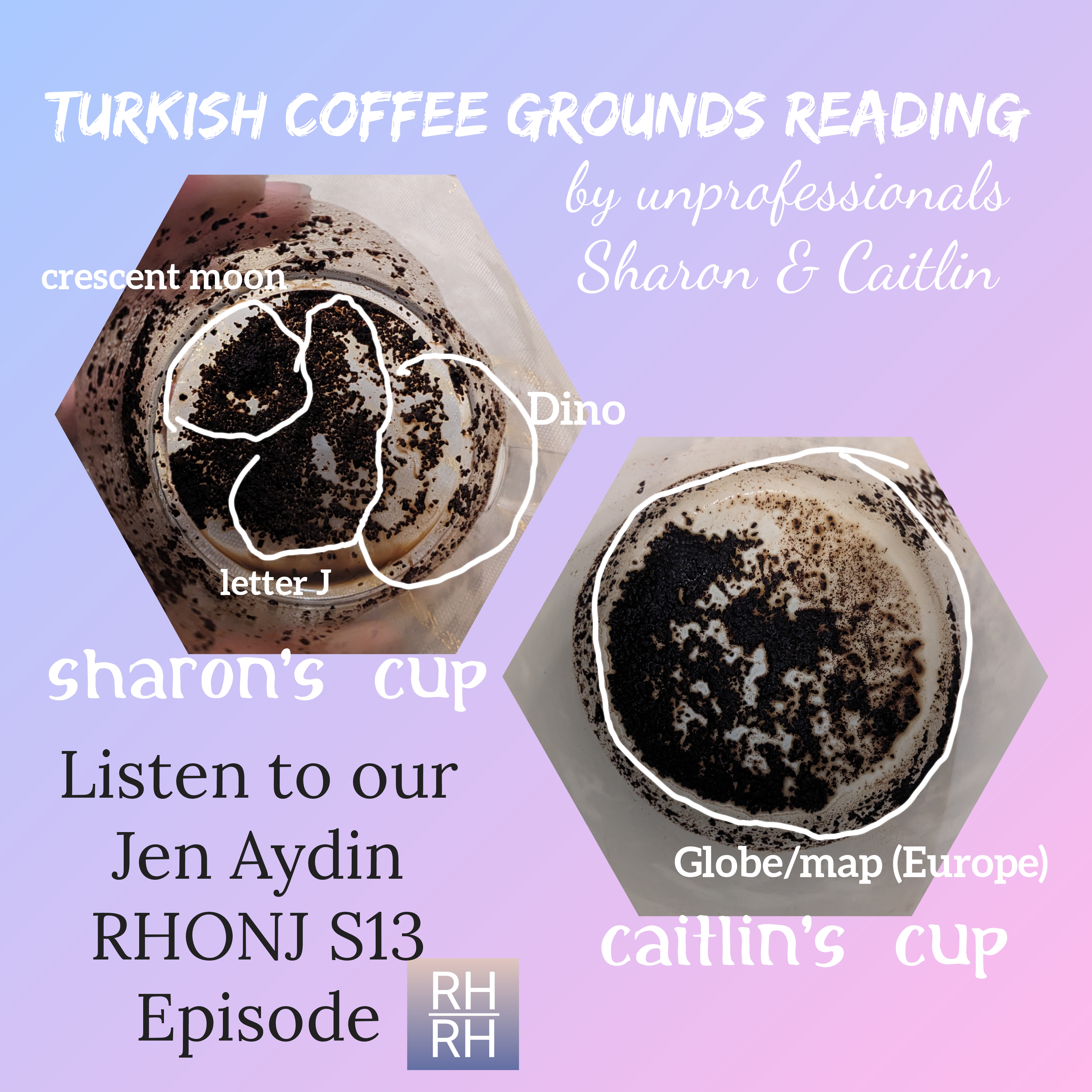 Pictures of coffee cups for Turkish coffee grounds reading